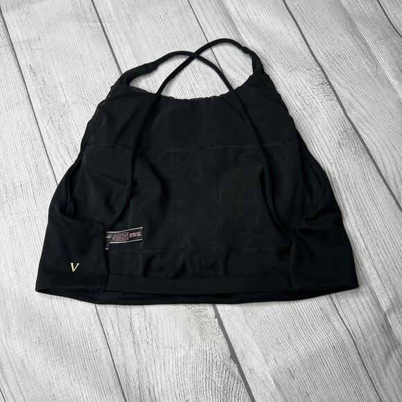 Victoria's Secret Black Open Cross Back Long Line Soft Bralette Size Medium - Picture 4 of 8